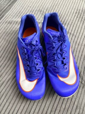 Nike Men’s Blue track Cleats with White & Orange Swoosh Nike rival zoom men’s 10